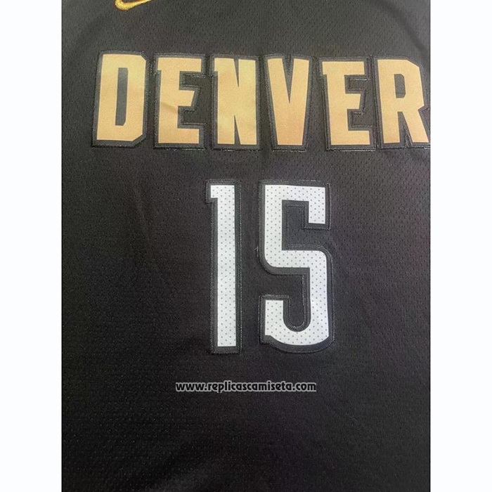 Camiseta Denver Nuggets Nikola Jokic #15 Ciudad 2023 NBA Finals Negro